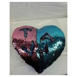 Heart throw pillow can be blue or pink Heart throw pillow can be blue or pink
