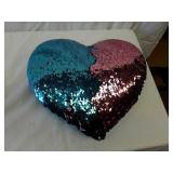 Heart throw pillow can be blue or pink Heart throw pillow can be blue or pink