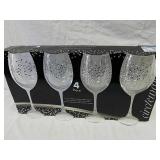 4 piece silver confetti wine goblets new in box 4 piece silver confetti wine goblets new in box