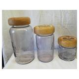 Set of 3 light purple economy glass canister jars Set of 3 light purple economy glass canister jars