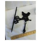 Cast iron hen wall mount bell hanger no bell Cast iron hen wall mount bell hanger no bell