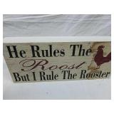 Wooden rooster sign 13 x 6 Wooden rooster sign 13 x 6