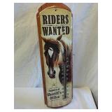 Metal riders wanted horse design thermometer 17 x Metal riders wanted horse design thermometer 17 x