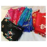 Group of tropical silk pieces approximately 12 x Group of tropical silk pieces approximately 12 x