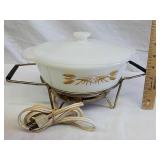 Vintage Fire King wheat design baking dish with Vintage Fire King wheat design baking dish with