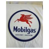 Mobilegas 12in round metal sign Mobilegas 12in round metal sign