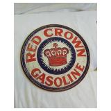Red Crown Gasoline 12 inch round metal sign Red Crown Gasoline 12 inch round metal sign