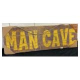 New Man Cave Vintage Wood Sign 8x24