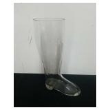 13.5 in glass boot vase or beer glass