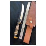 12 inch Bowie knife D-2 hard steel blade, curved