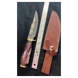 10 inch custom hunting, knife, Damascus, hard