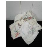 Vintage Round tablecloths, embroidered dresser