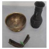 6 inch tall metal vintage vase with small vintage 6 inch tall metal vintage vase with small vintage