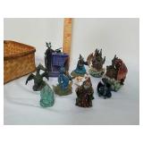 Group of dragon & wizard statues Group of dragon & wizard statues
