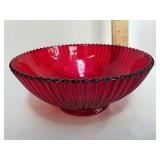 Red glass bowl Red glass bowl