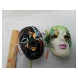 2 decorative porcelain masks 2 decorative porcelain masks