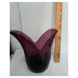 Dark purple glass vase Dark purple glass vase