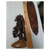 2 wood carved African wall decor pieces 2 wood carved African wall decor pieces