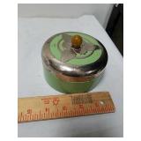 Vintage metal powder canister with Bakelite knob Vintage metal powder canister with Bakelite knob