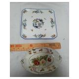 Two vintage dishes one Marked Chamary Limoges Two vintage dishes one Marked Chamary Limoges