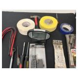 Group of tools and paper tools and tape