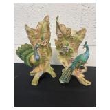 Two 9.5ï¿½ Ardalt India peacock vase Japan hand