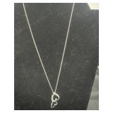 925 Italy double heart necklace