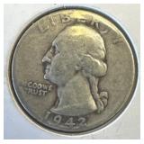 1942-D Silver Quarter