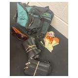 Sports fanny pack,sunglasses,wood pieces and