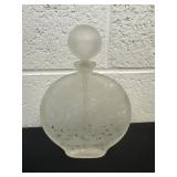 7ï¿½ Vintage Frosted Glass Perfume Bottle