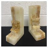 Two 7.5ï¿½ marble carved bookends