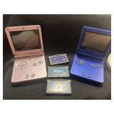 2 game boy advance with 3 games