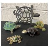 Turtle Trivets, figurines and trinket box