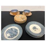 Made in Japan tea cups and saucers with blue and