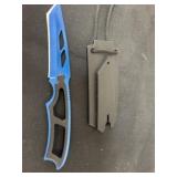 3ï¿½ blue thin knife with shealth