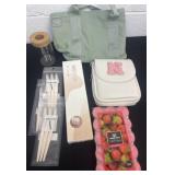 New razors, N bag, strawberry candles and nails