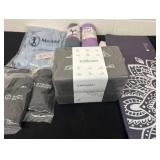 New yoga black mat and towel with string