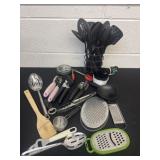 Group of utensils measure cups and more