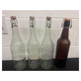 4 glass bottles 13ï¿½