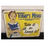 16ï¿½x13ï¿½ metal todayï¿½s menu sign