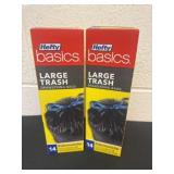 2 new hefty basic large trash bags