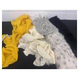 Group of scarf's and fur scarf's and hat
