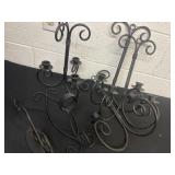 Group of metal candle holders