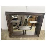 Vintage Wooden Shelf Mirror 37x32.5
