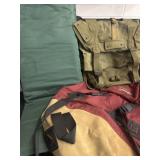 Green pad, army green bag and outdoor bag