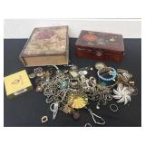 2 jewelry boxes with misc jewelry