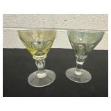 50,60s etched glass wine glasses