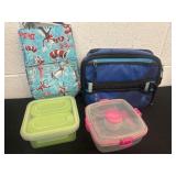 2 lunch bags and lunch container