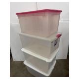 4 clear totes