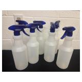 7 plastic spray bottles.